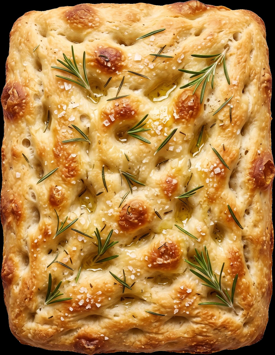 Focaccia de alecrim com sal grosso