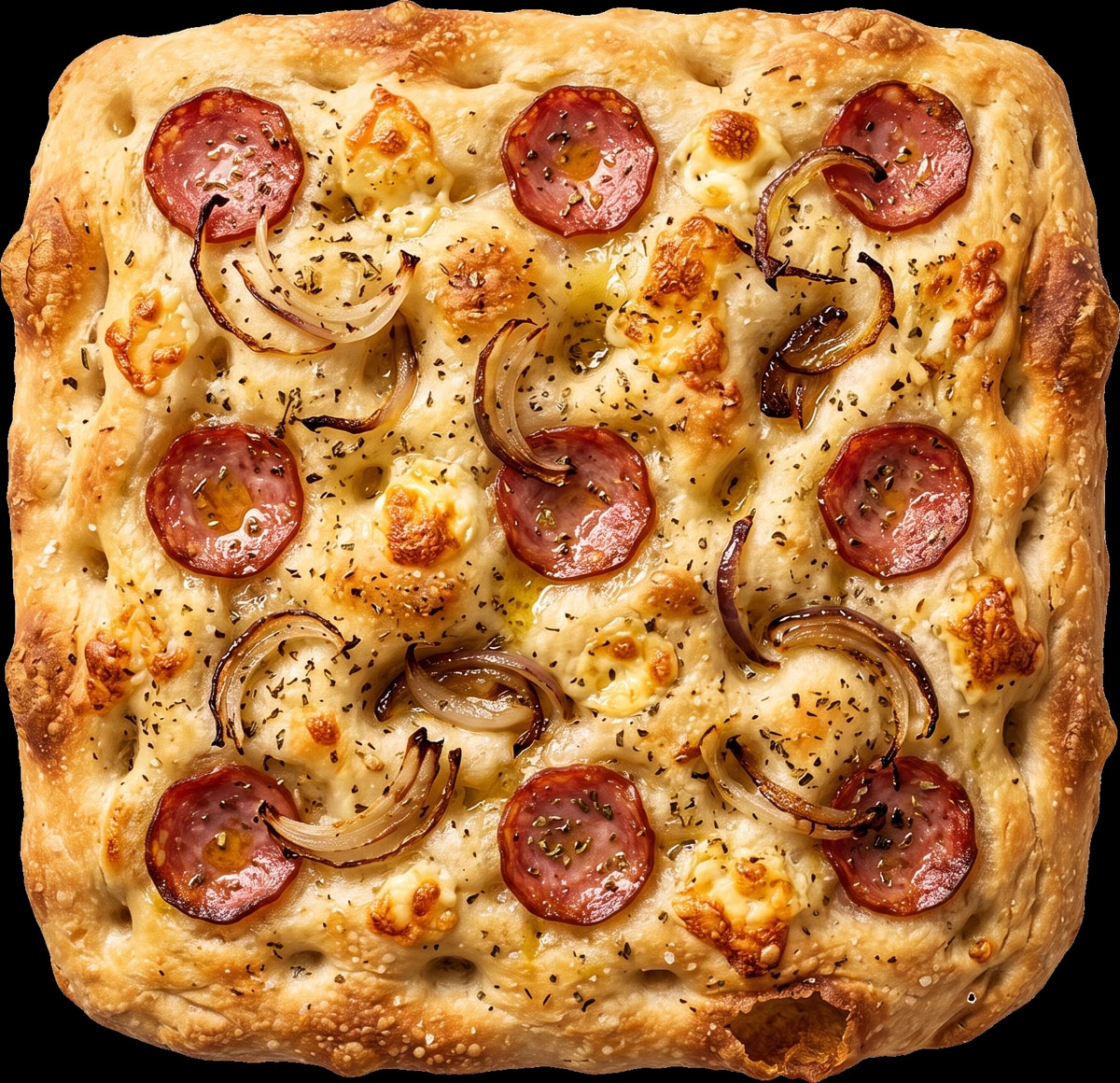 Focaccia de calabresa acebolada